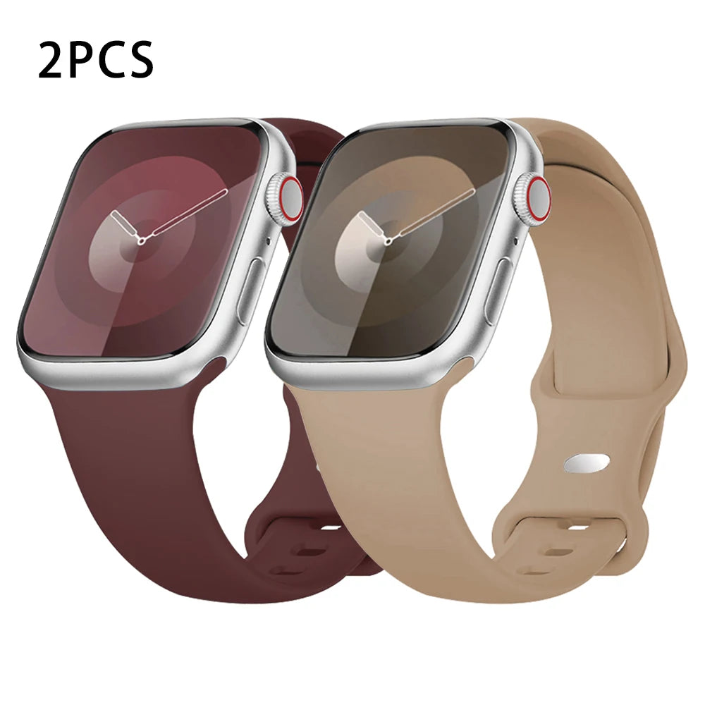 Silicone Strap for Apple Watch Ultra 2/Series 10/9/8/7/SE
