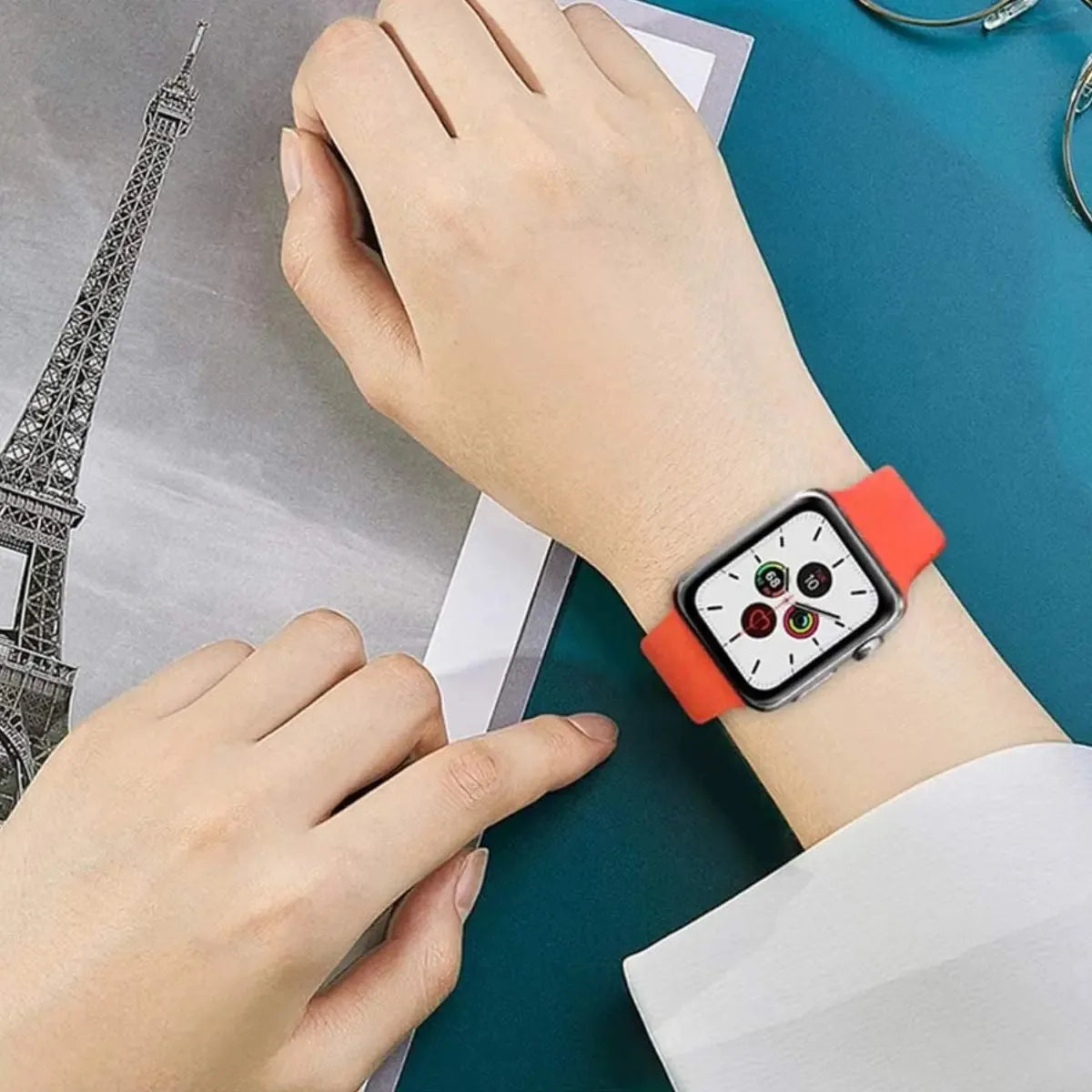 Elastic Silicone Strap for Apple Watch 40mm/44mm/45mm - Compatible with Series SE/6/7/8/9/Ultra 2