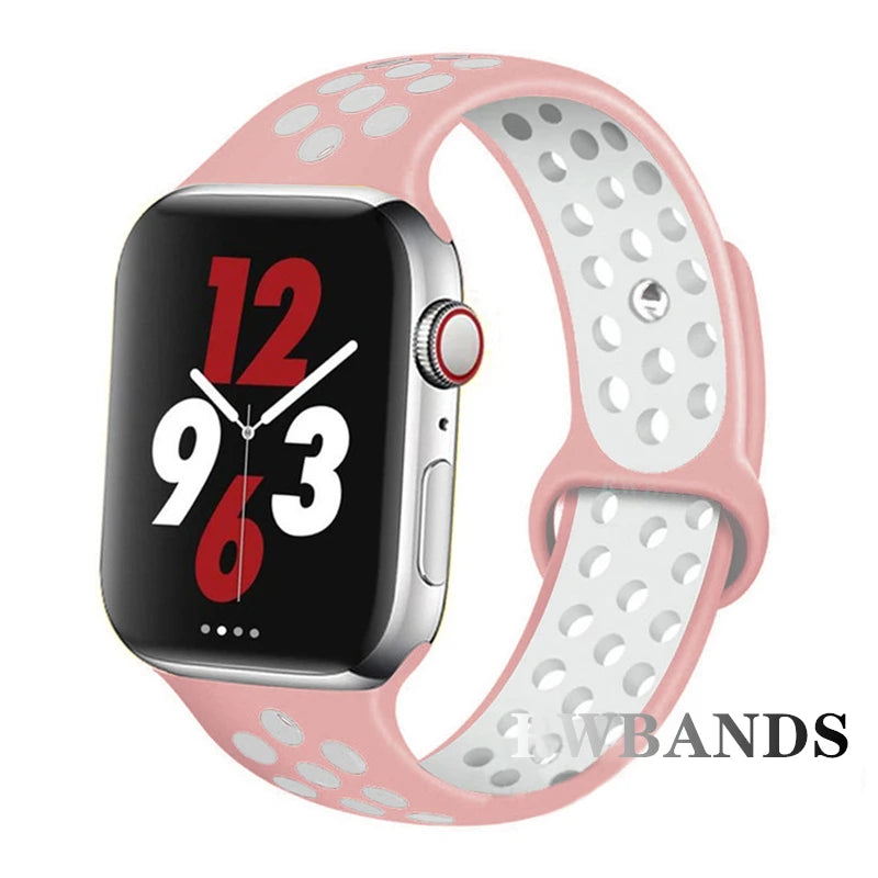 S port Strap for Apple Watch 38mm-49mm - Breathable Silicone Band for Series Ultra 2/10/9/8/SE (40mm 44mm 45mm)
