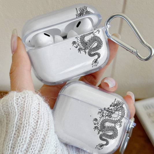 Clear TPU Dragon Design AirPods Case Cover