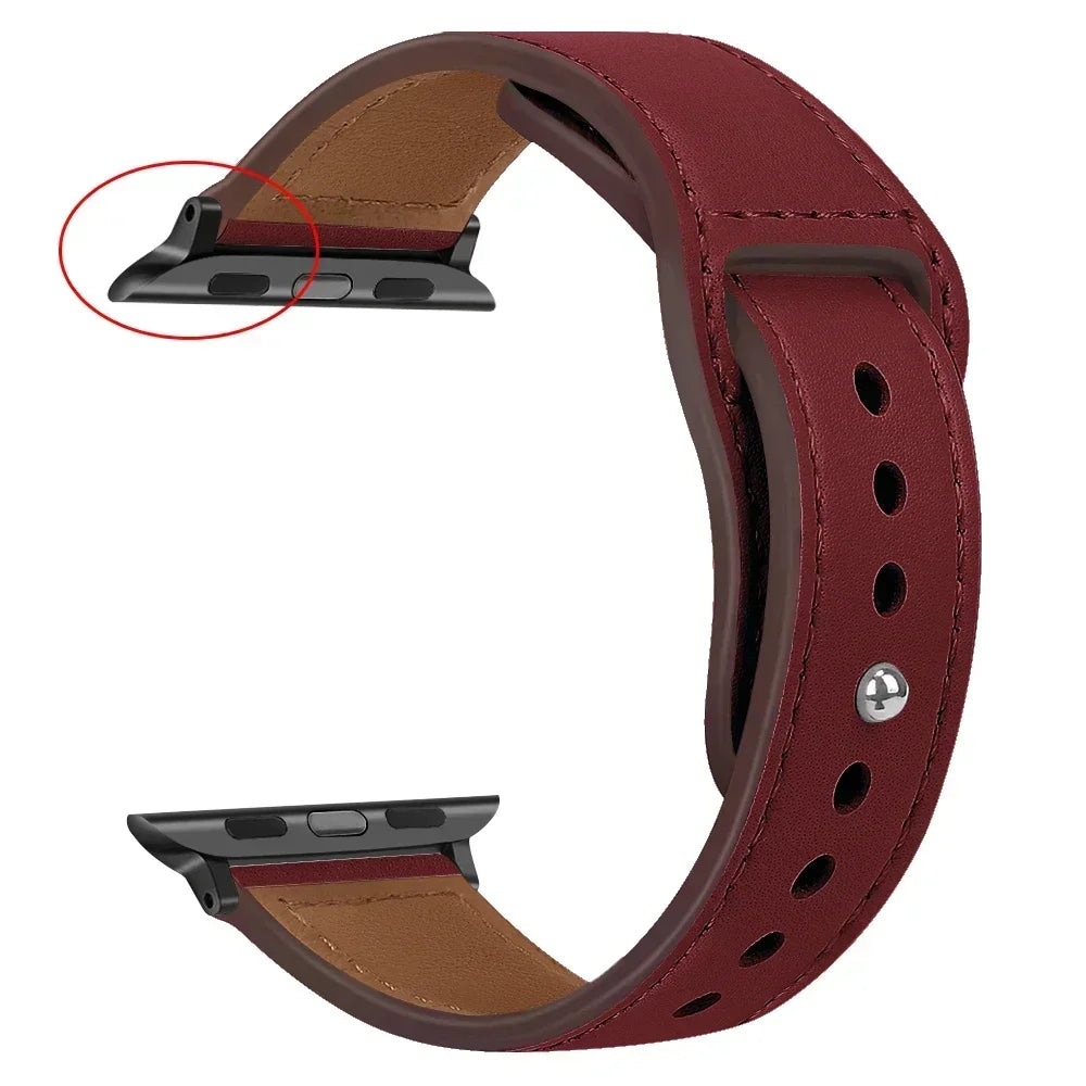 Premium Leather Strap - Compatible Apple Watch Series 3-9/SE/Ultra (All Sizes)