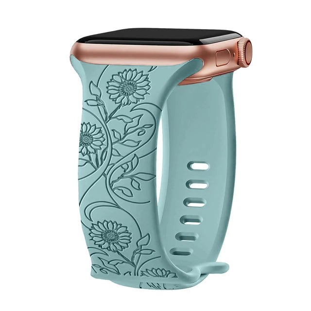 Elegant Floral Apple Watch Strap - Compatible with Series 10/9/8/Ultra