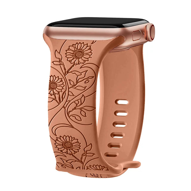 Elegant Floral Apple Watch Strap - Compatible with Series 10/9/8/Ultra