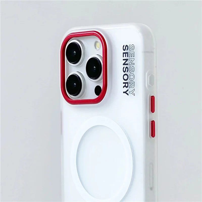 MagSafe Magnetic Case – Shockproof Armor Design with Metal Lens Cover & Matte Finish