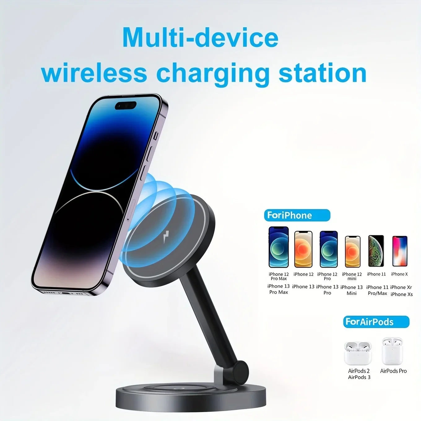 Magsafe 3-in-1 Charger Stand - Fast Wireless Charging for iPhone, Apple Watch & AirPods