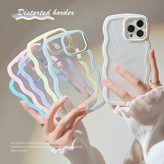 Clear Candy Wavy Lines Bumper Case