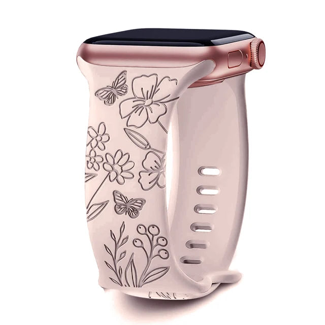 Elegant Floral Apple Watch Strap - Compatible with Series 10/9/8/Ultra