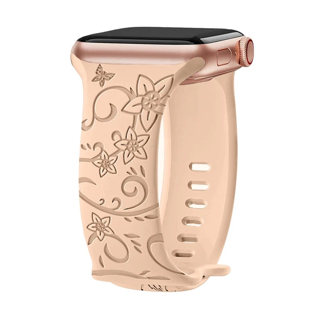 Elegant Floral Apple Watch Strap - Compatible with Series 10/9/8/Ultra