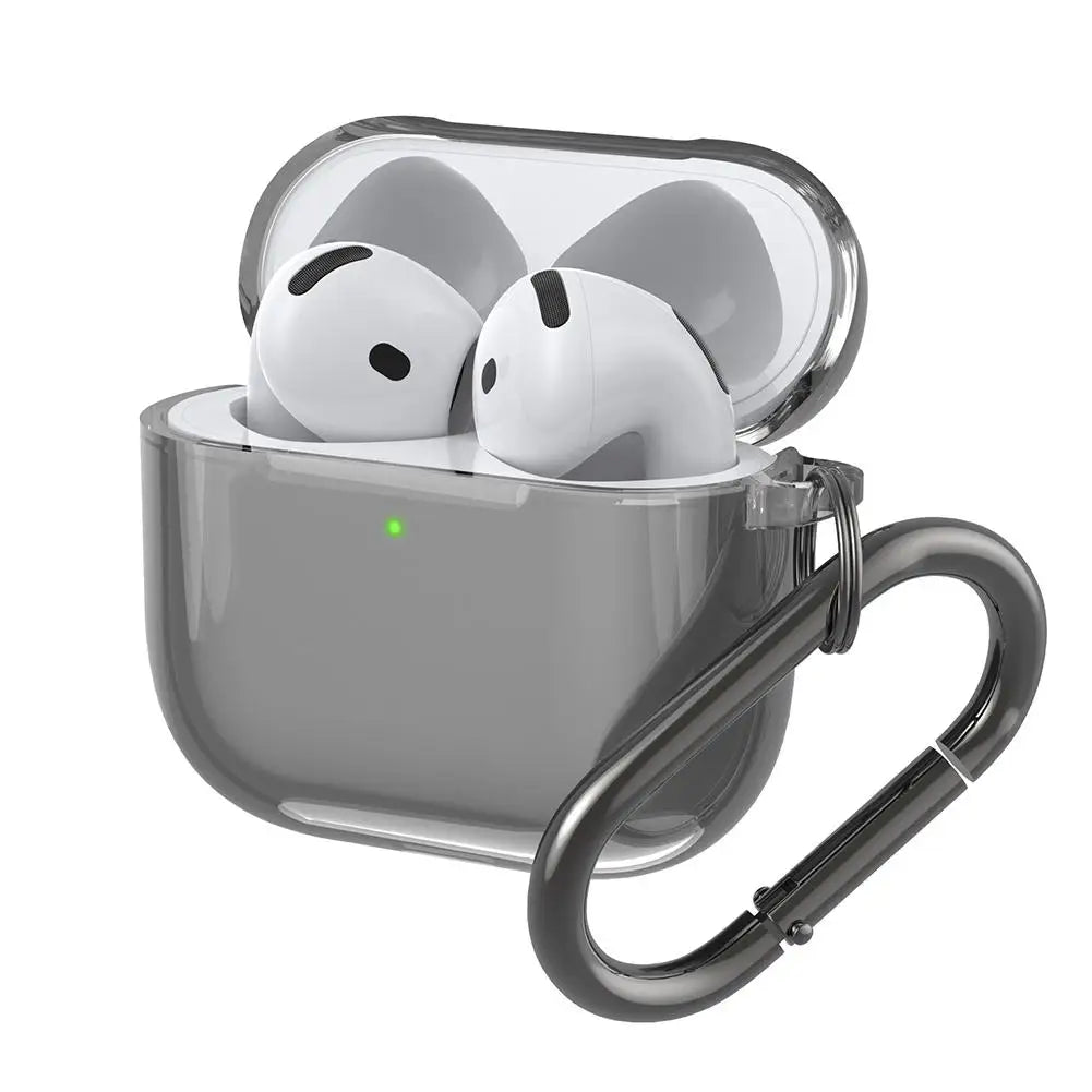AirPods 4 Case Cover – Translucent Slim Sleeve with Carabiner