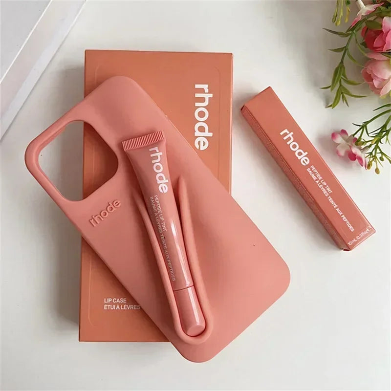 Rhode Lip Gloss Holder Silicone Case with Box Lipstick for iPhone