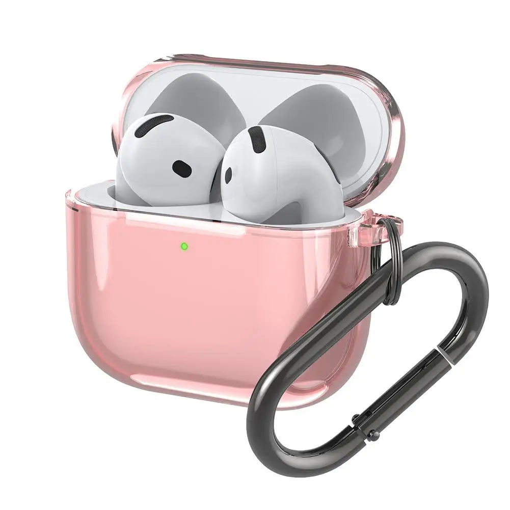 AirPods 4 Case Cover – Translucent Slim Sleeve with Carabiner