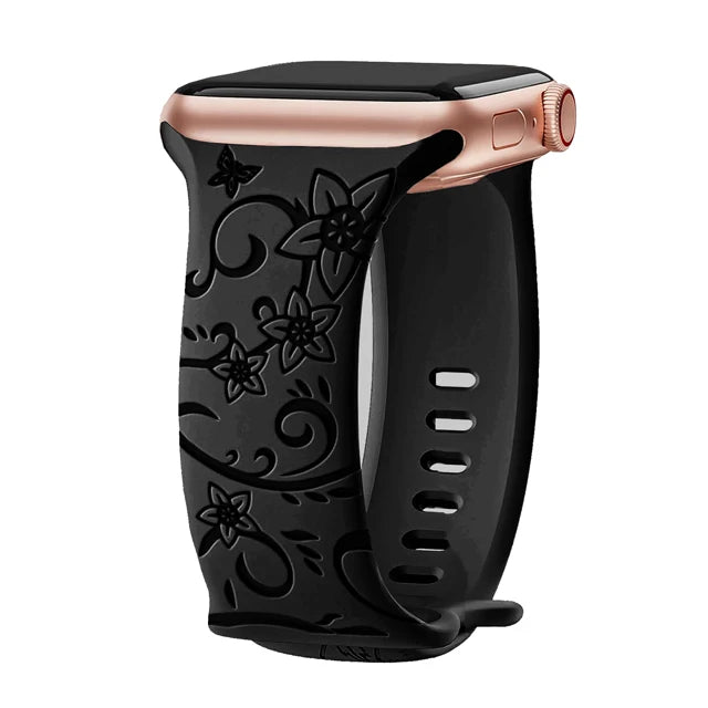 Elegant Floral Apple Watch Strap - Compatible with Series 10/9/8/Ultra