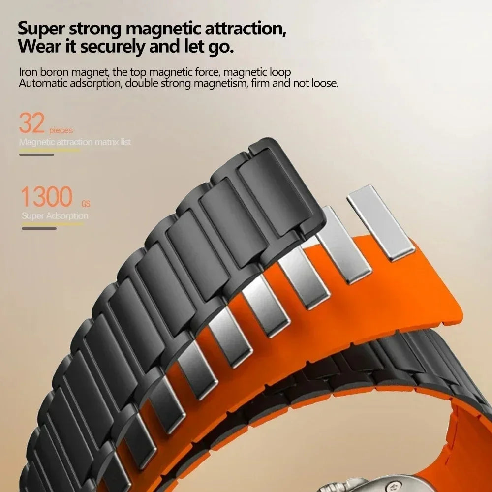 Adjustable Magnetic Loop Band – Compatible Apple Watch Series 4-9/SE/Ultra (38-49mm)
