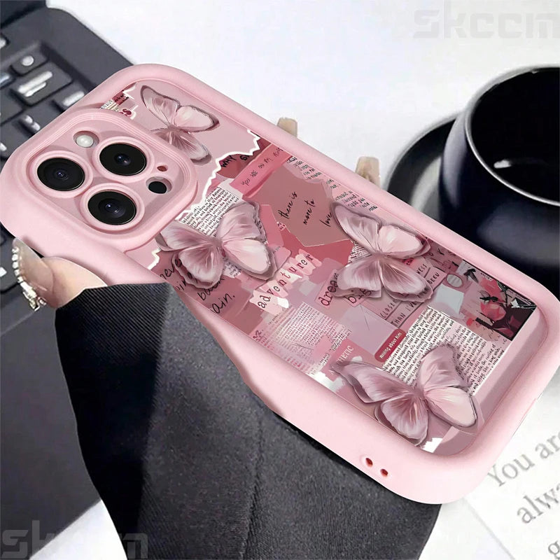 Aesthetic Pink Butterfly iPhone Cover