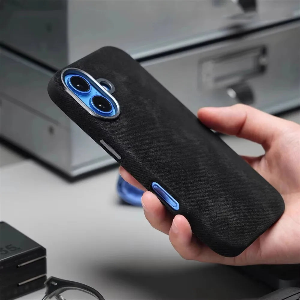 Magnetic Fiber Leather iPhone Case