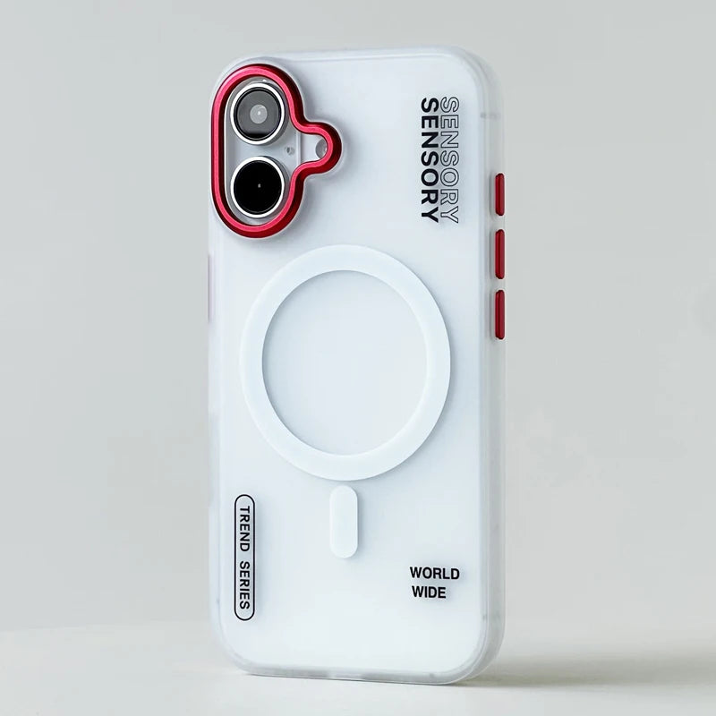 MagSafe Magnetic Case – Shockproof Armor Design with Metal Lens Cover & Matte Finish