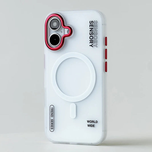 MagSafe Magnetic Case – Shockproof Armor Design with Metal Lens Cover & Matte Finish