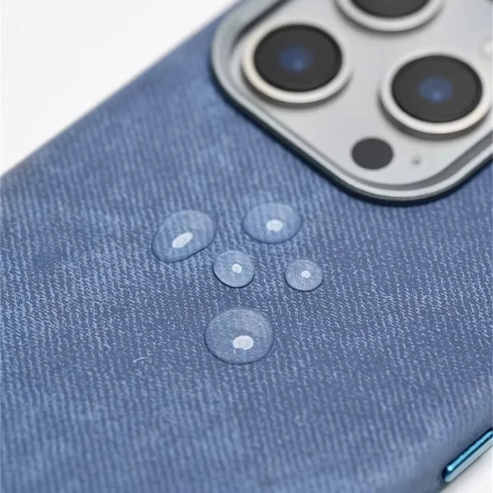 Magnetic Fiber Leather iPhone Case