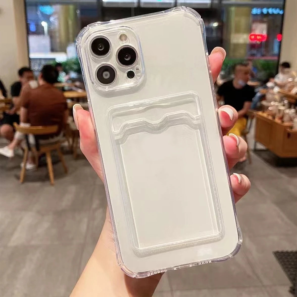 Ultra Thin Clear iPhone Case - Shockproof with Back Card Slot (6-15 Models)
