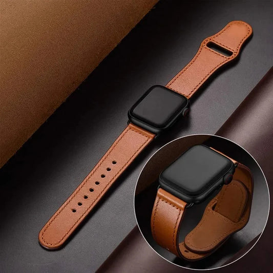Premium Leather Strap - Compatible Apple Watch Series 3-9/SE/Ultra (All Sizes)