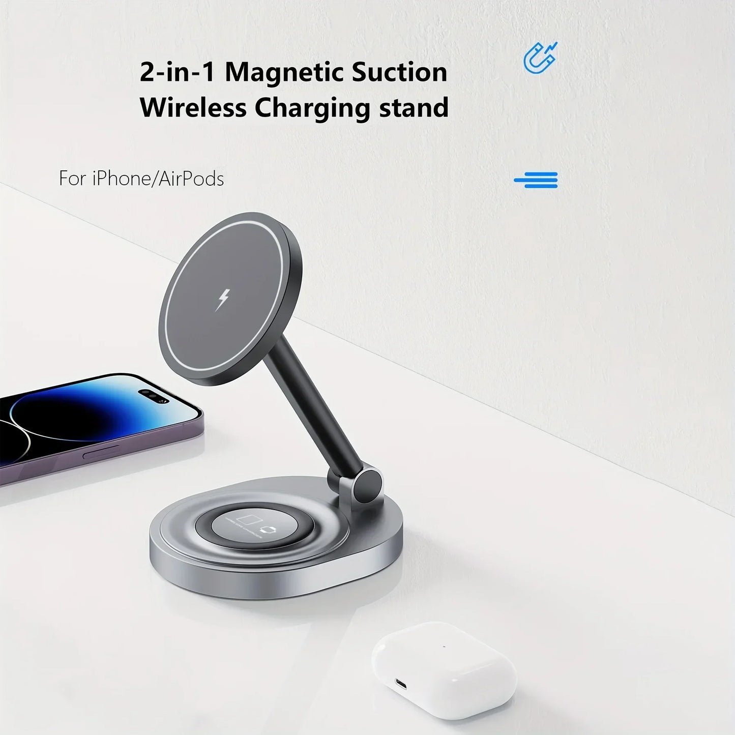 Magsafe 3-in-1 Charger Stand - Fast Wireless Charging for iPhone, Apple Watch & AirPods