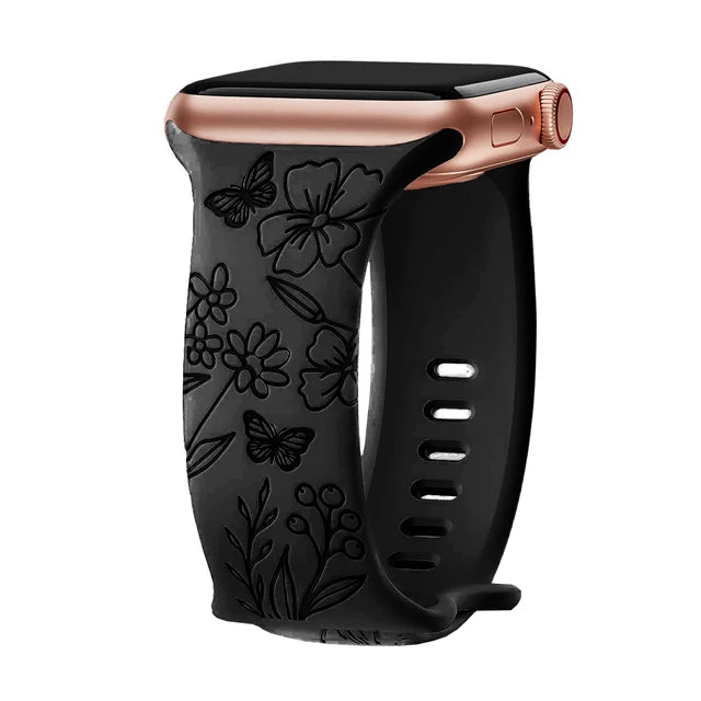 Elegant Floral Apple Watch Strap - Compatible with Series 10/9/8/Ultra