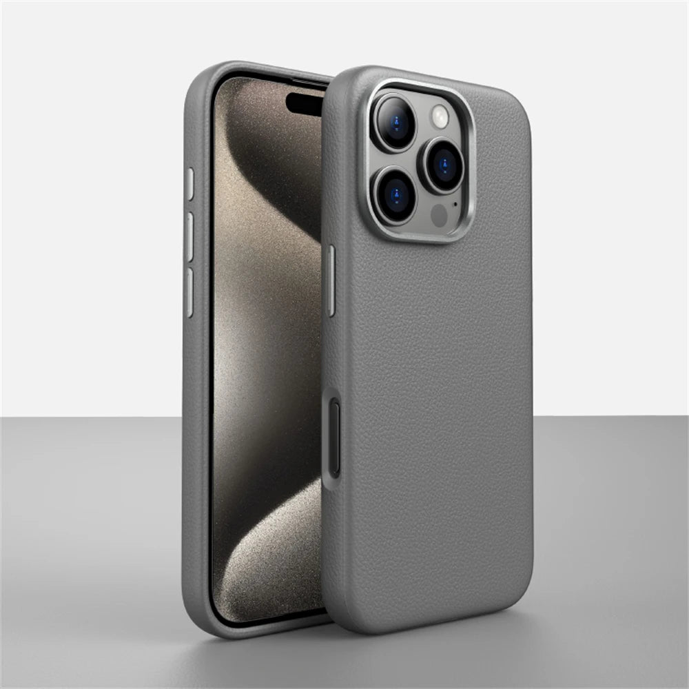 Leather Magnetic MagSafe Case for iPhone 14–16 Pro Max – Slim & Shockproof