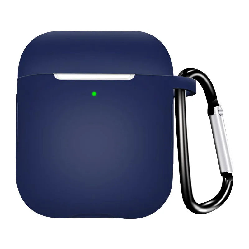 Soft Silicone Case for AirPods 1/2 – Protective Cover with Hook