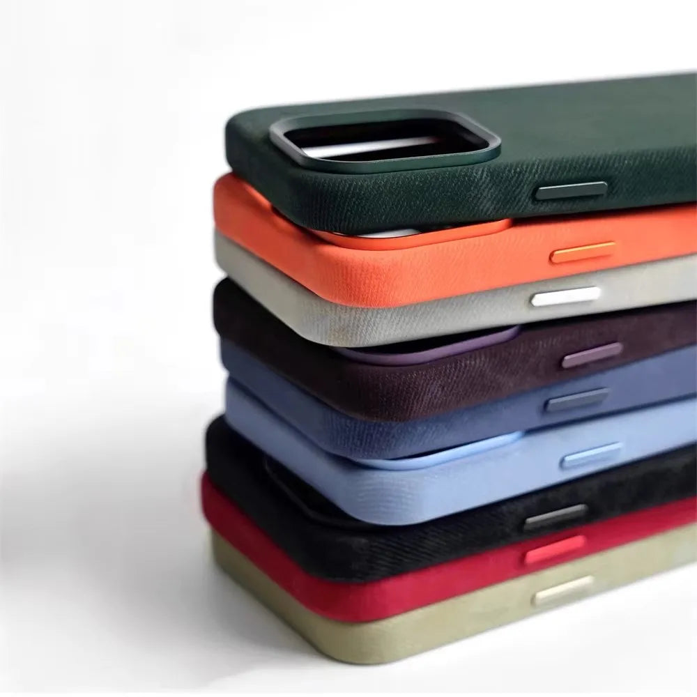 Magnetic Fiber Leather iPhone Case