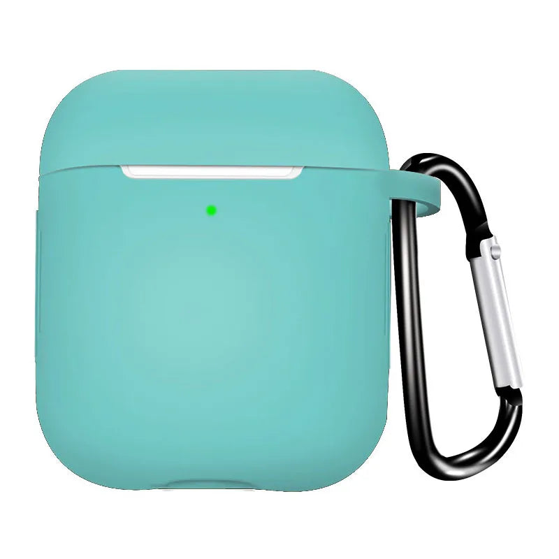 Soft Silicone Case for AirPods 1/2 – Protective Cover with Hook