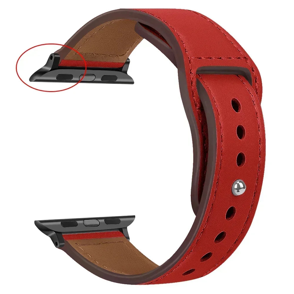 Premium Leather Strap - Compatible Apple Watch Series 3-9/SE/Ultra (All Sizes)