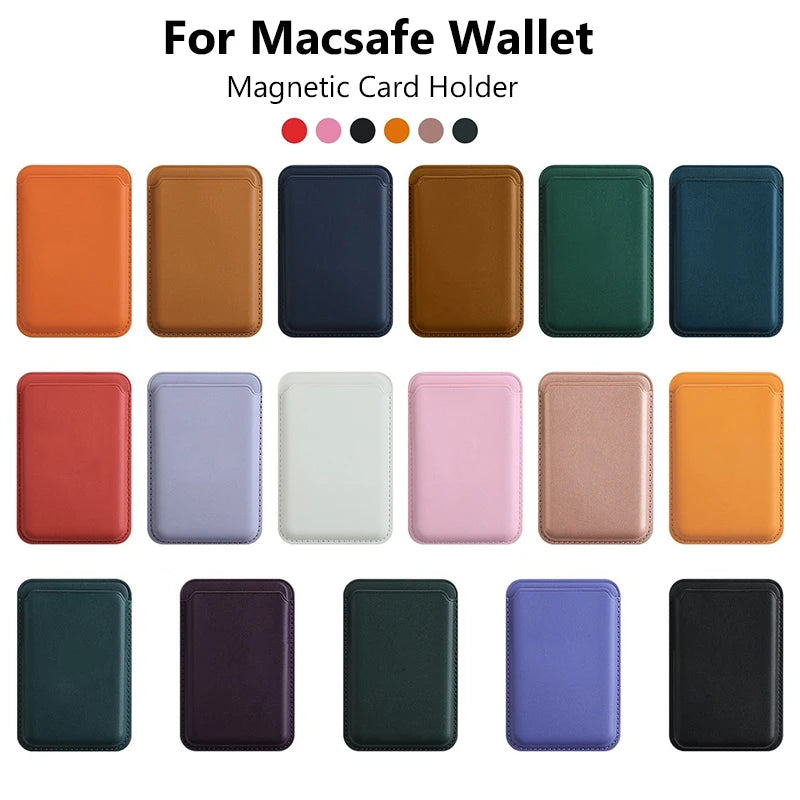 Magnetic Leather Wallet Case for iPhone 15 Pro Max/14/13 – Magsafe Card Holder & Phone Cover (6 Cards)