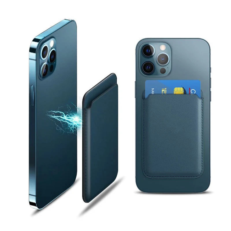 Magnetic Leather Wallet Case for iPhone 15 Pro Max/14/13 – Magsafe Card Holder & Phone Cover (6 Cards)