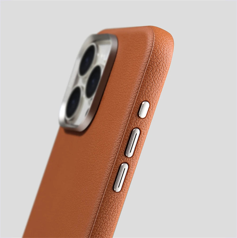 Leather Magnetic MagSafe Case for iPhone 14–16 Pro Max – Slim & Shockproof