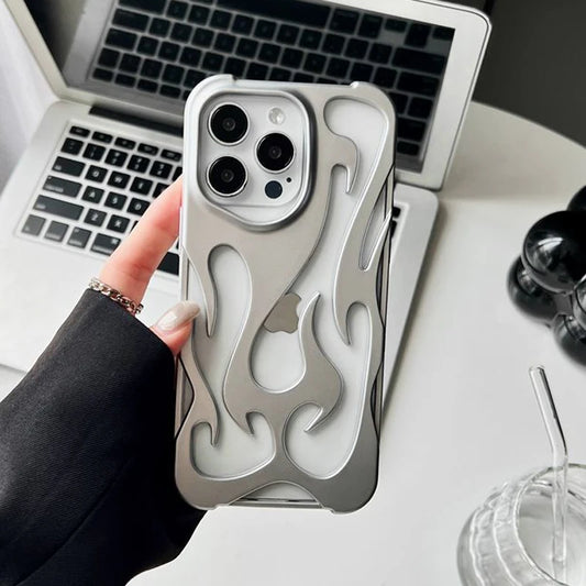 Trendy Hollow-Back 3D Flame Phone Case