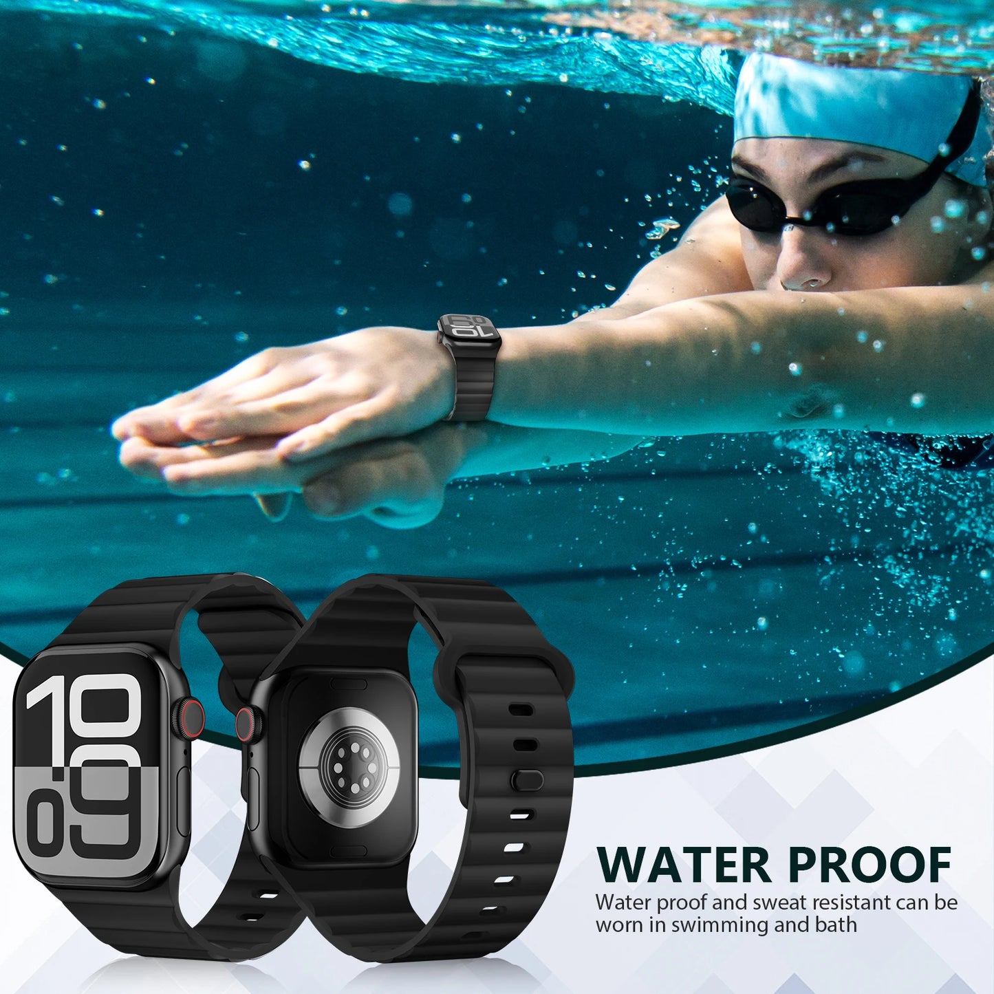 Sweatproof Apple Watch Strap - Compatible with Ultra 2 & Series 10/9/8