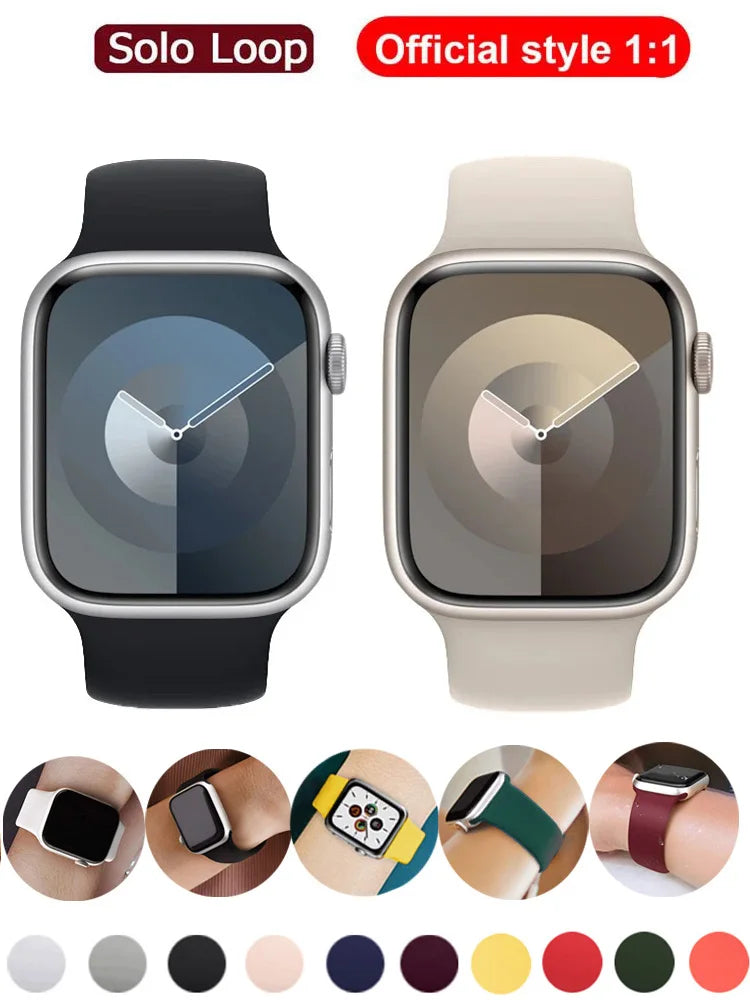 Elastic Silicone Strap for Apple Watch 40mm/44mm/45mm - Compatible with Series SE/6/7/8/9/Ultra 2