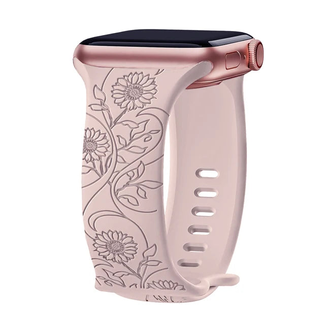 Elegant Floral Apple Watch Strap - Compatible with Series 10/9/8/Ultra