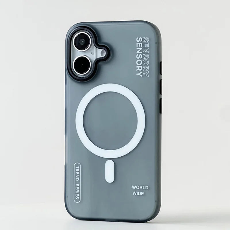 MagSafe Magnetic Case – Shockproof Armor Design with Metal Lens Cover & Matte Finish