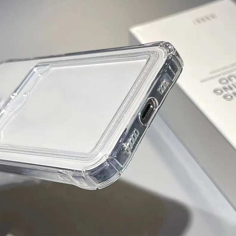 Ultra Thin Clear iPhone Case - Shockproof with Back Card Slot (6-15 Models)