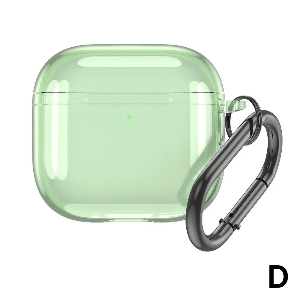 AirPods 4 Case Cover – Translucent Slim Sleeve with Carabiner